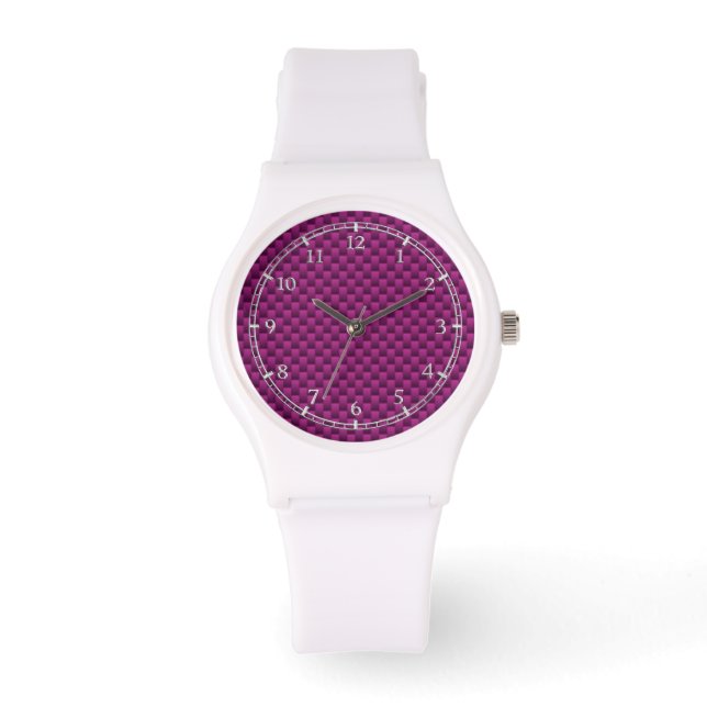 Purple Fushia Carbon Fiber Dial Watch (Front)