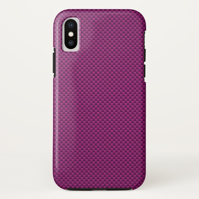 Purple Fushia Carbon Fiber Print Case-Mate iPhone Case (Back)