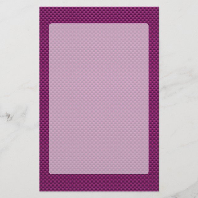Purple Fushia Carbon Fiber Print Stationery (Front)