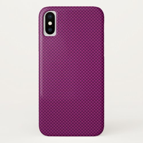 Purple Fushia Carbon Fiber Style Decor iPhone XS Case