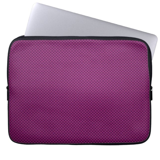 Purple Fushia Carbon Fiber Style Decor  Laptop Sleeve (Front)