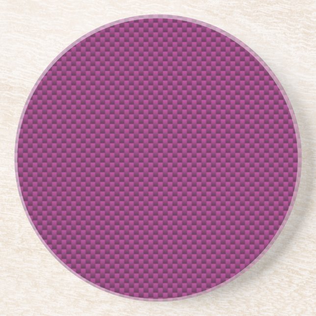 Purple Fushia Carbon Fiber Style Print Drink Coaster (Front)