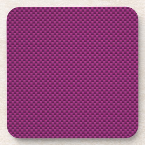 Purple Fushia Carbon Fiber Style Print Drink Coaster