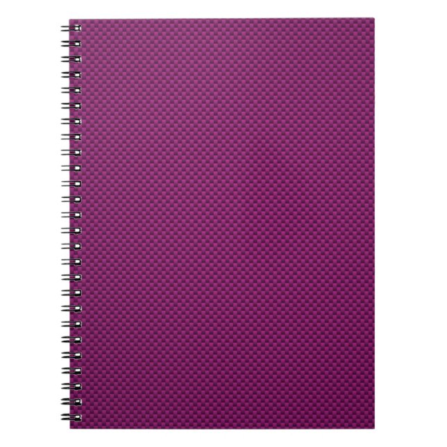 Purple Fushia Carbon Fiber Style Print Notebook (Front)
