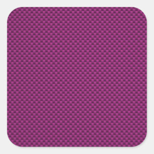 Purple Fushia Carbon Fiber Style Print Square Sticker