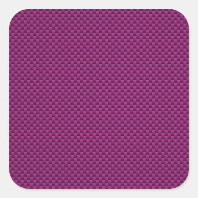 Purple Fushia Carbon Fiber Style Print Square Sticker (Front)