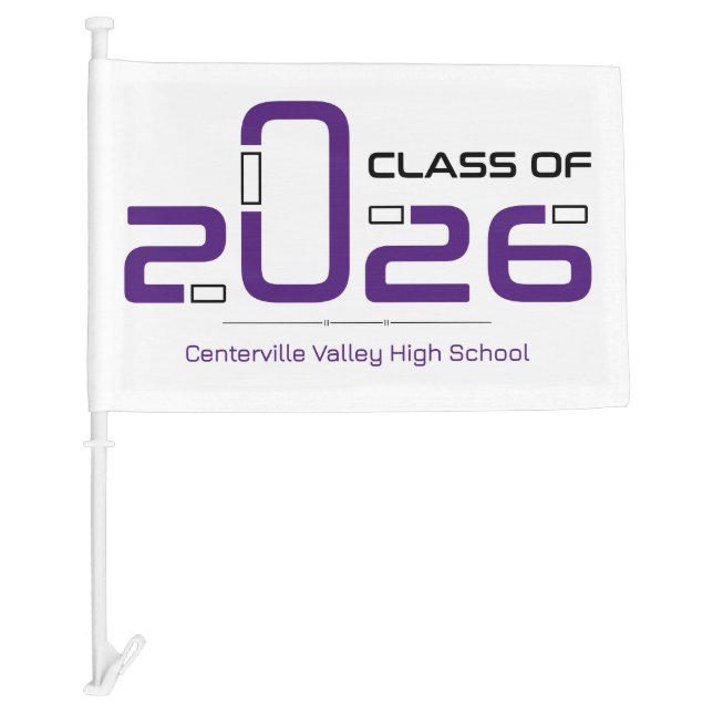 Purple Futuristic Class of 2026 Car Flag (Front)