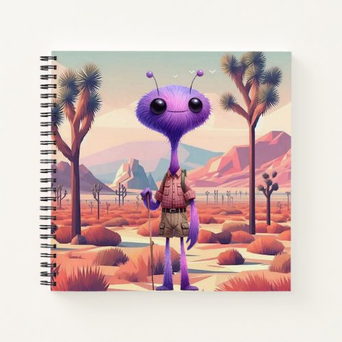 Purple Fuzzy Alien Hiker Notebook
