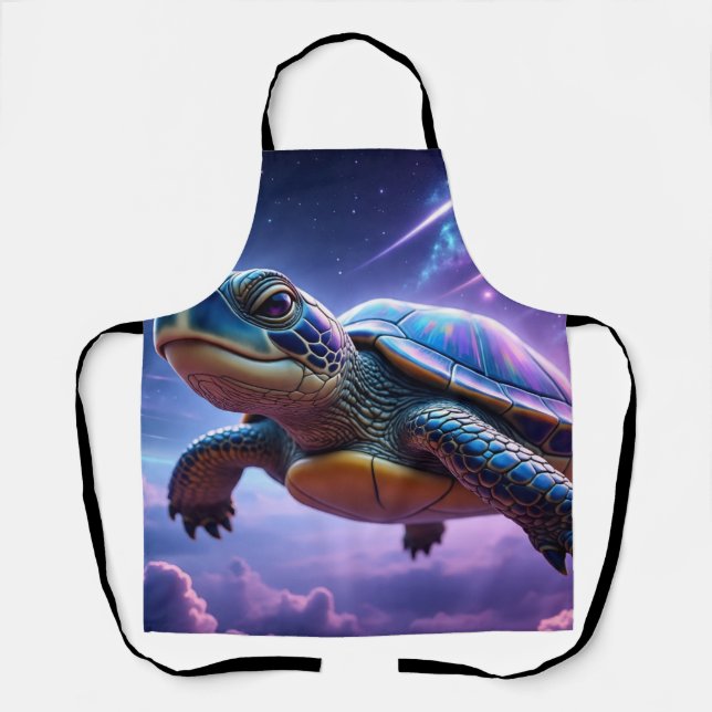 Purple Galactic Sea Turtle Apron (Front)
