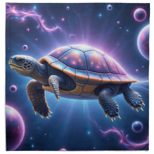 Purple Galactic Sea Turtle Cloth Napkin
