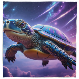 Purple Galactic Sea Turtle Cloth Napkin
