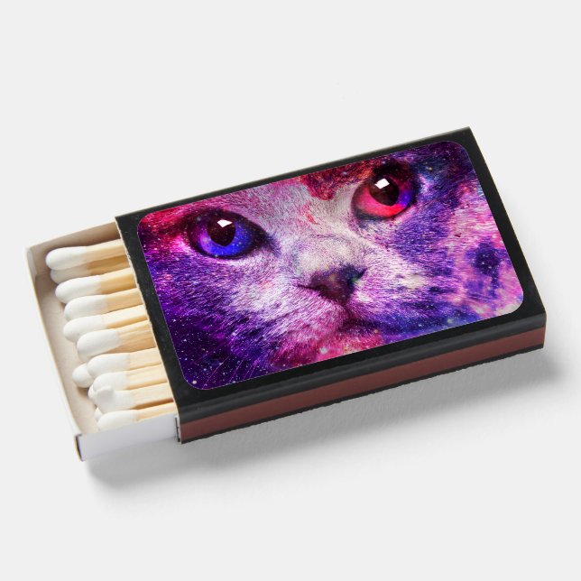 Purple Galaxy Cat  Matchboxes (Front Open)