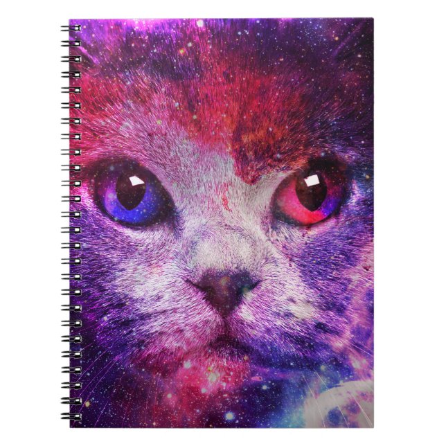 Purple Galaxy Cat  Notebook (Front)