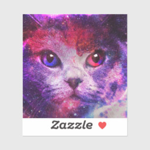 Purple Galaxy Cat Sticker