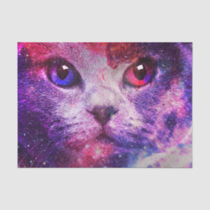 Purple Galaxy Cat Tissue Paper