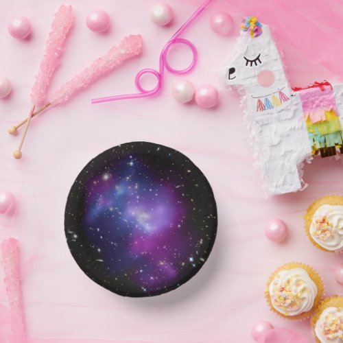 Purple Galaxy Celestial Paper Plates Bowls