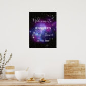 Purple Galaxy Celestial Photo Bridal Shower Poster (Kitchen)