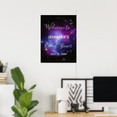 Purple Galaxy Celestial Photo Bridal Shower Poster (Home Office)