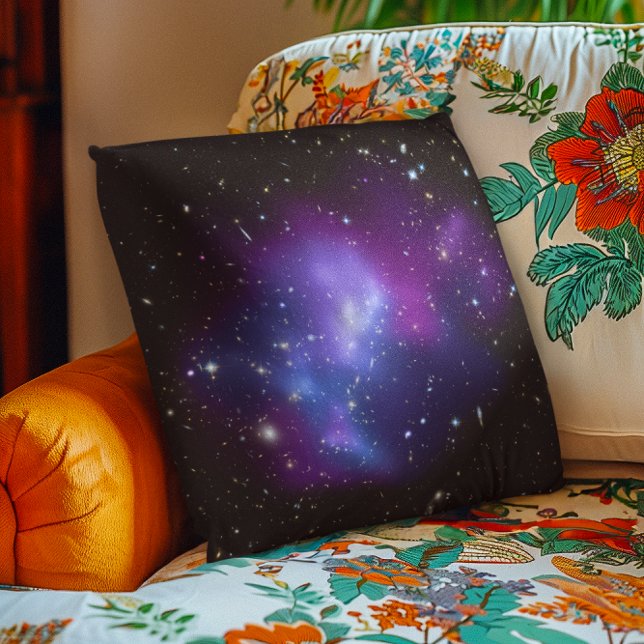Purple Galaxy Celestial Space Photo Throw Pillow (Purple Galaxy Celestial Space Photo Throw Pillow)