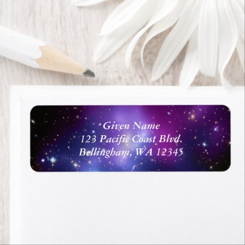 Purple Galaxy Celestial Wedding Label
