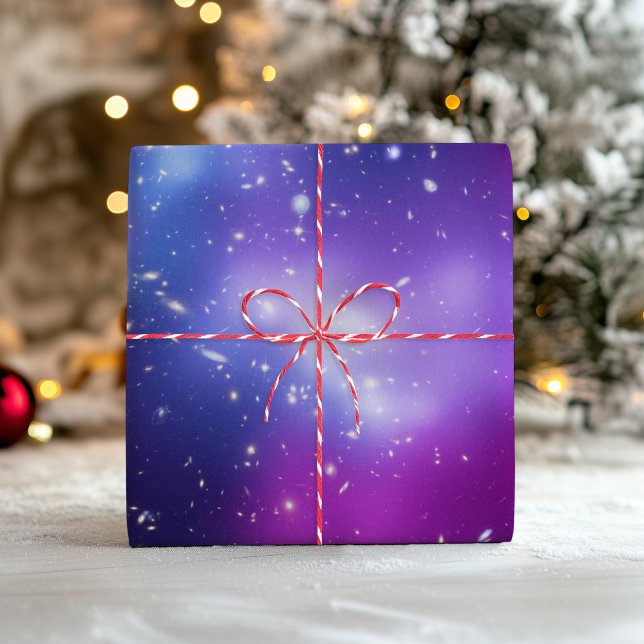 Purple Galaxy Cluster Black Purple Celestial Photo Wrapping Paper Sheets (Purple Galaxy Cluster Black Purple Celestial Photo Wrapping Paper Sheets)