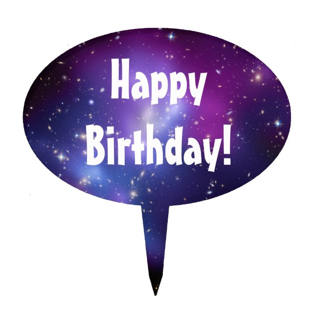 Purple Galaxy Cluster Cake Pick (Front)