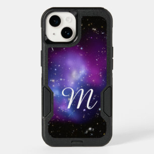 Purple Galaxy Cluster Monogram OtterBox iPhone 14 Case