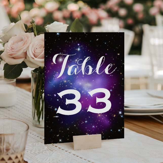 Purple Galaxy Cluster Planetarium Wedding Table Number (Purple Galaxy Cluster Planetarium Wedding Table Number)