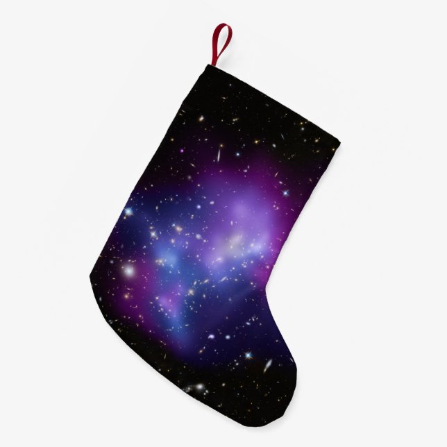 Purple Galaxy Cluster Small Christmas Stocking (Front (Hanging))