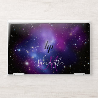 Purple Galaxy Cluster Space Photo Monogram HP Laptop Skin