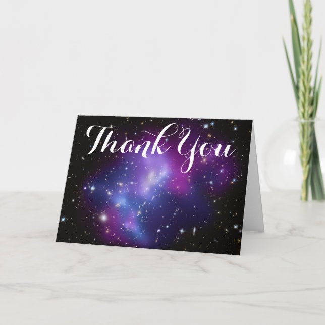 Purple Galaxy Cluster Thank You Card (Front)