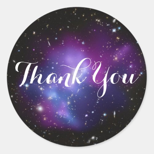 Purple Galaxy Cluster Thank You Classic Round Sticker
