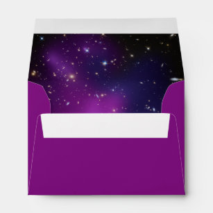 Purple Galaxy Cluster Wedding Envelope