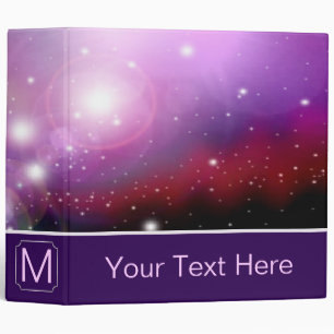 Purple Galaxy. Custom Monogram Binder