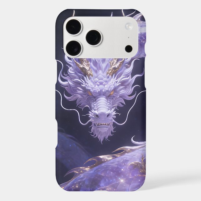 Purple Galaxy Dragon | Mystical Cosmic Dragon Fant iPhone Case (Back)