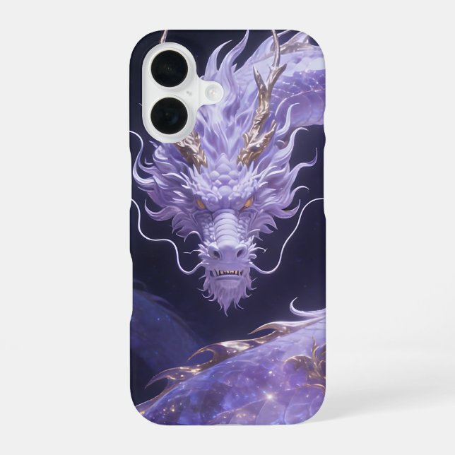 Purple Galaxy Dragon | Mystical Cosmic Dragon Fant iPhone Case (Back)