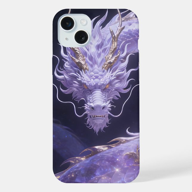 Purple Galaxy Dragon | Mystical Cosmic Dragon Fant iPhone Case (Back)