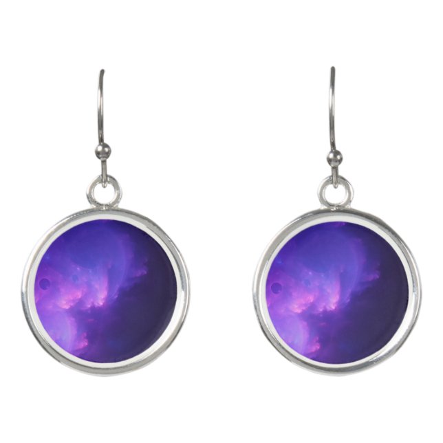 purple galaxy earrings (Front)