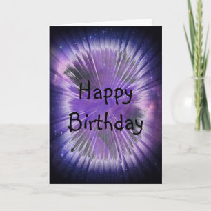 Purple Galaxy Happy Birthday Card