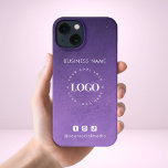 Purple Galaxy Ombre Business Logo & Social Media iPhone 13 Case<br><div class="desc">Promote your brand with this purple galaxy ombre iPhone case, designed for your custom business logo, editable text, and social media icons. Ideal for advertising, networking, or gifting, this cosmic design blends a modern vibe with a bold visual. Just add your logo here and create your own branded case for...</div>