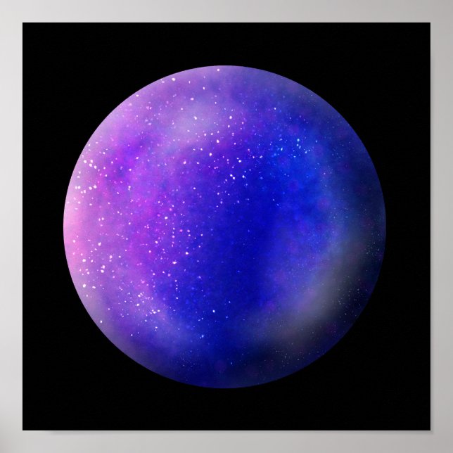 Purple Galaxy Orb – Vibrant Purple Marble Print (Front)