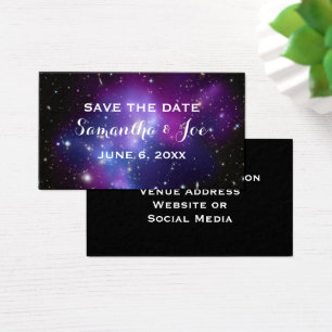 Purple Galaxy Planetarium Wedding Save the Date