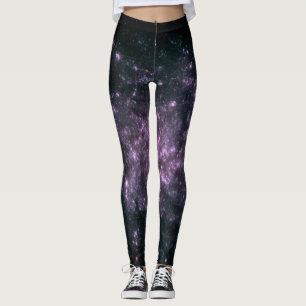 Purple Galaxy Print Leggings