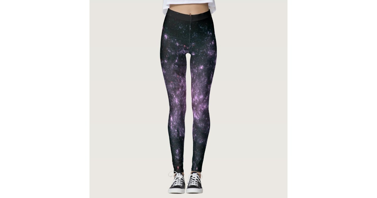 Purple Galaxy Print Leggings | Zazzle