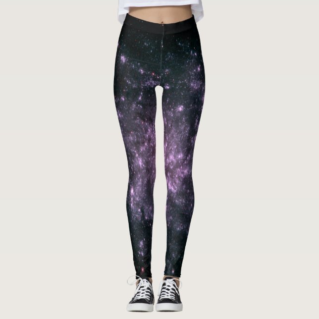 Purple Galaxy Print Leggings (Front)