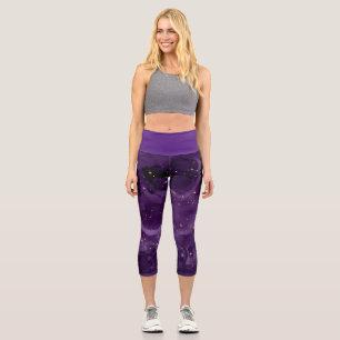 Purple Galaxy Series Design 8 Capri Leggings