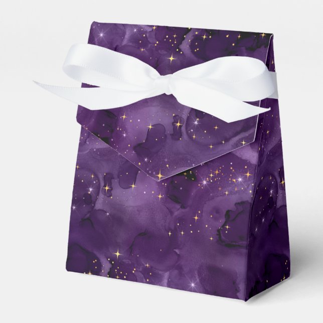 Purple Galaxy Series Design 8  Favor Boxes (Front Side)