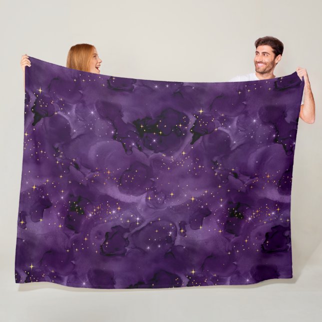 Purple Galaxy Series Design 8  Fleece Blanket (In Situ)