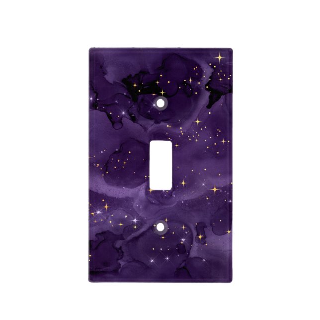 Purple Galaxy Series Design 8  Light Switch Cover (Front)