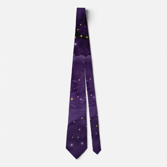 Purple Galaxy Series Design 8 Neck Tie (Front)